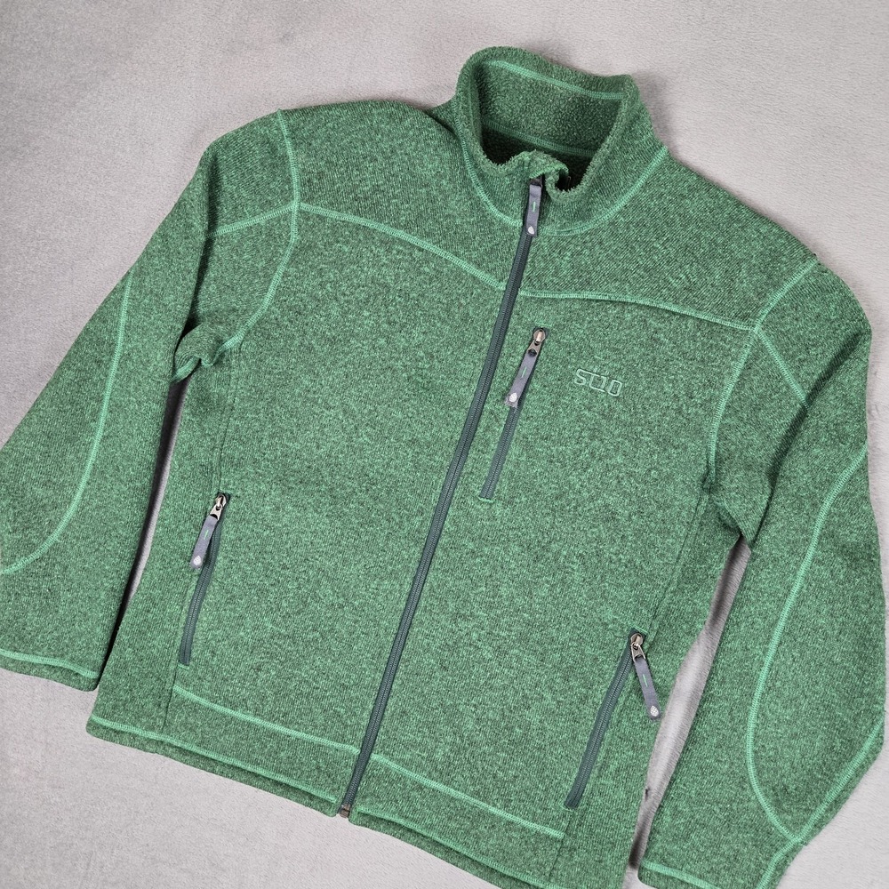 Stio Wilcox Jacket Mens Medium Green Hiking Gorpcore‎ Sweater Full Zip 20049